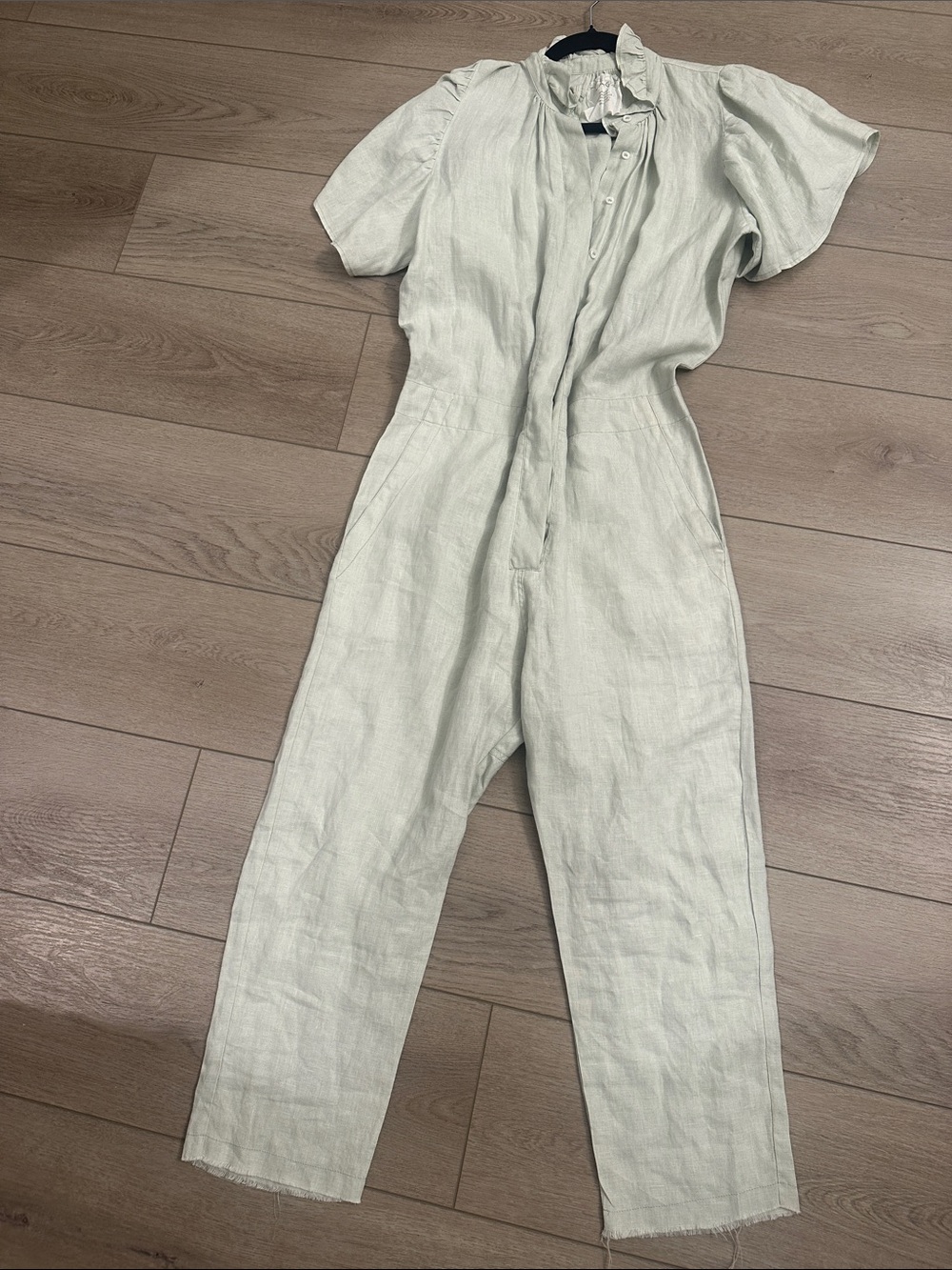 Acacia Donny Linen Jumpsuit light green size small